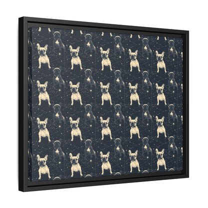 Frenchie Celestial Soar Matte Canvas, Framed