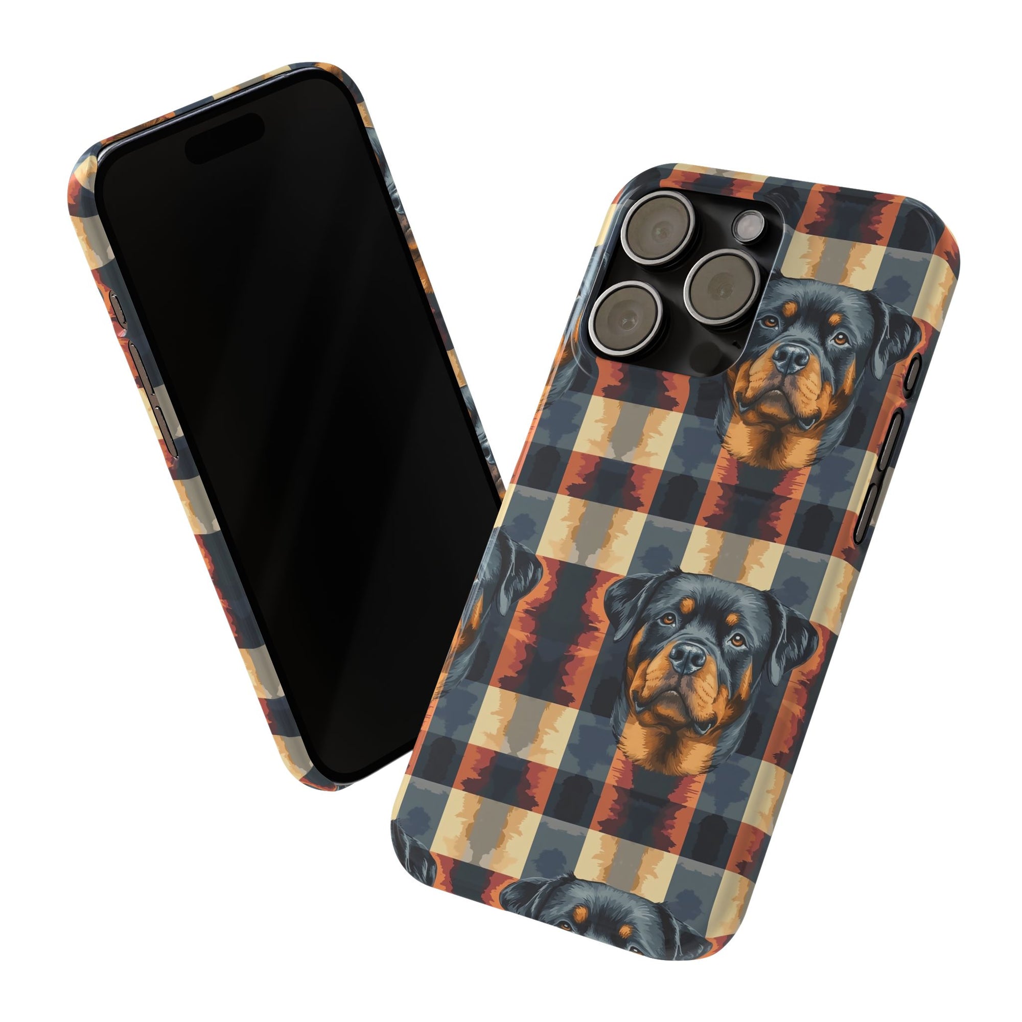 Pawsome Rottweiler Royalty Plaid Slim Phone Cases