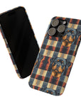 Pawsome Rottweiler Royalty Plaid Slim Phone Cases