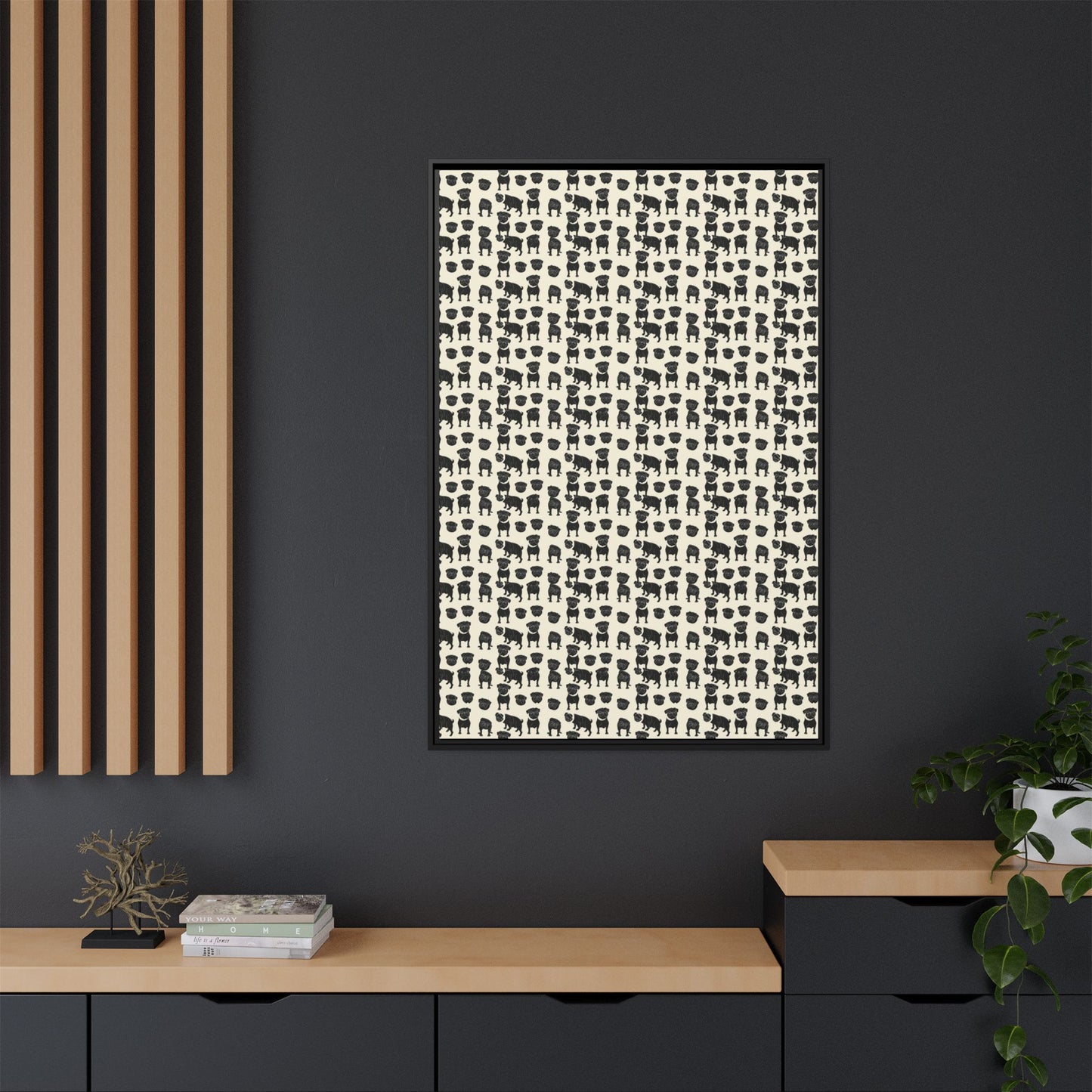 Puggie Pout Perfection Matte Canvas, Framed