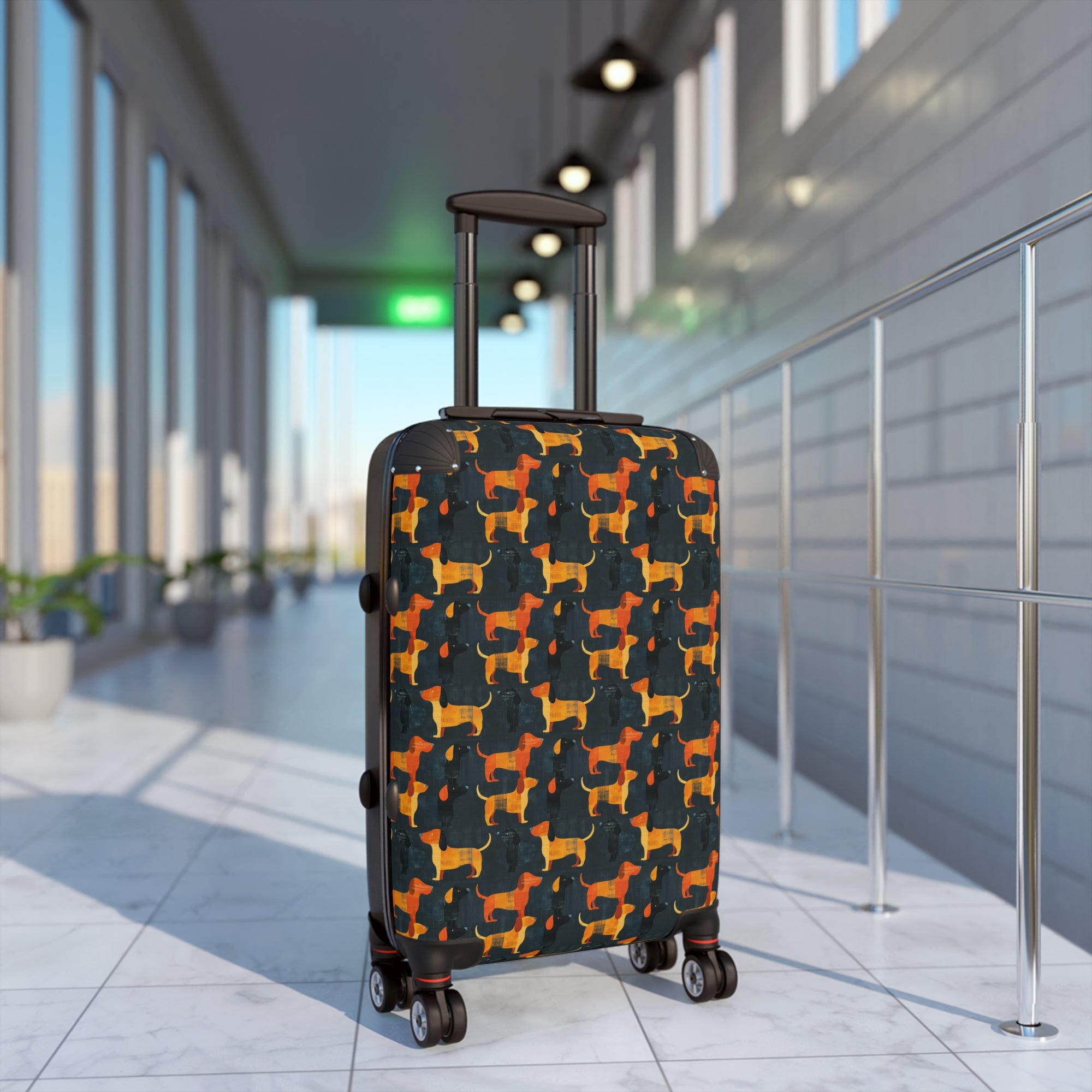 Dapper Dachshund Noir Glow Suitcase