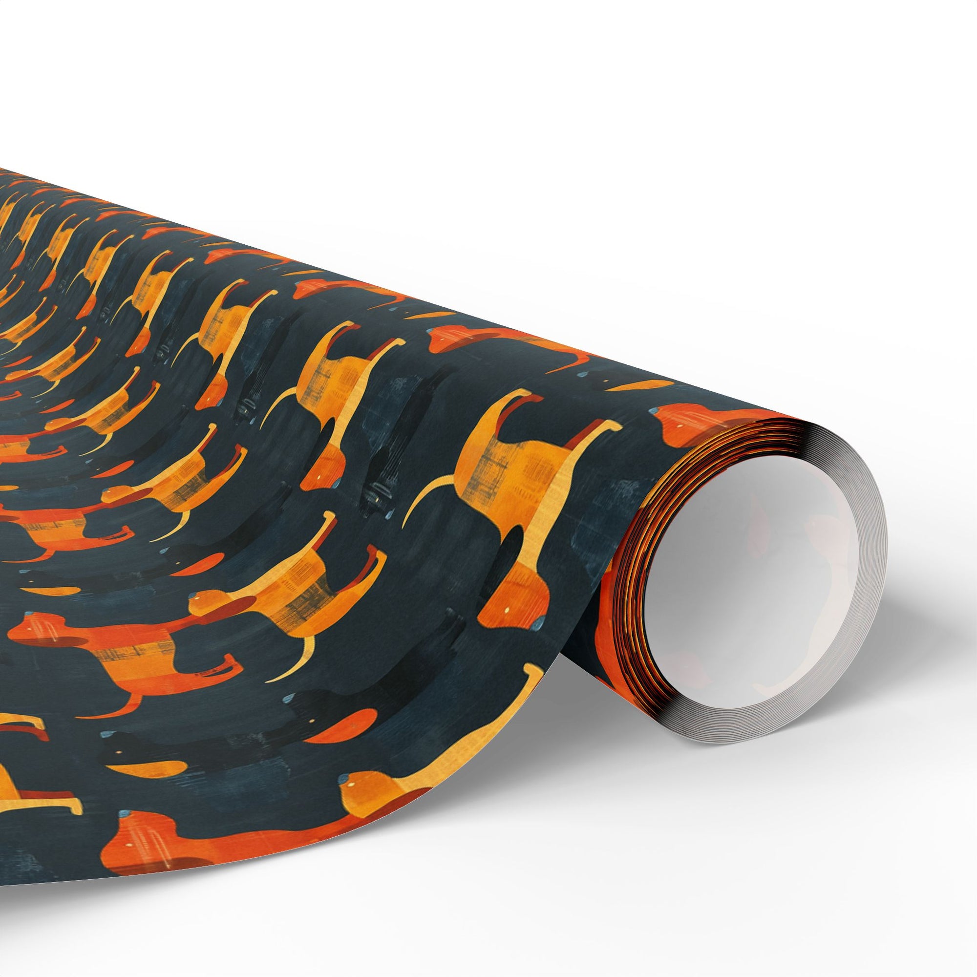 Dapper Dachshund Noir Glow Wrapping Paper