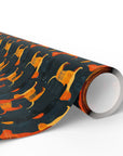 Dapper Dachshund Noir Glow Wrapping Paper