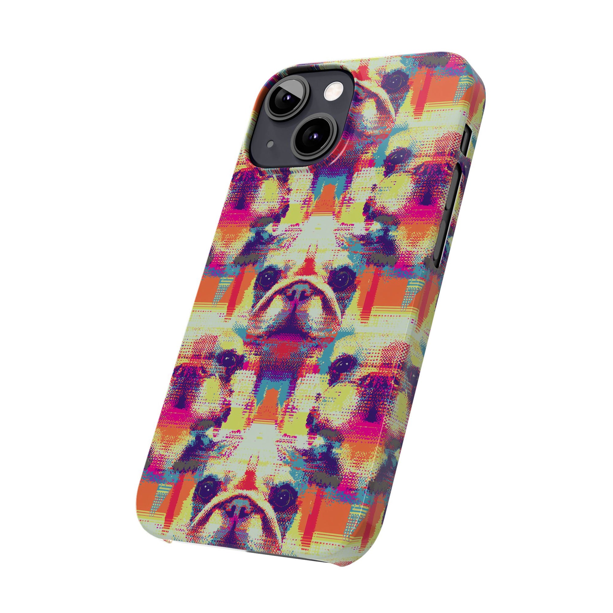 Glitchy Bulldog Blitz Slim Phone Cases