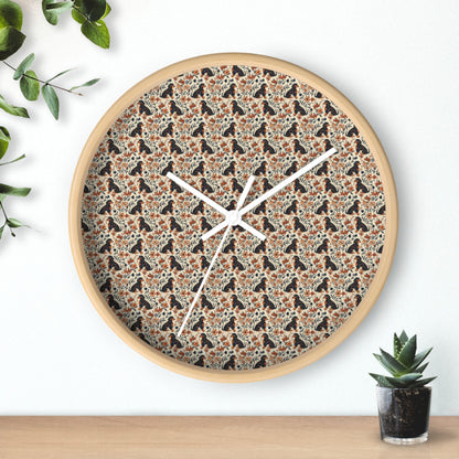 Blossoming Dachshunds Delight Wall Clock