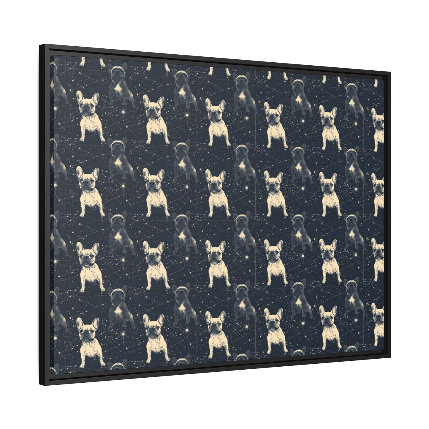 Frenchie Celestial Soar Matte Canvas, Framed