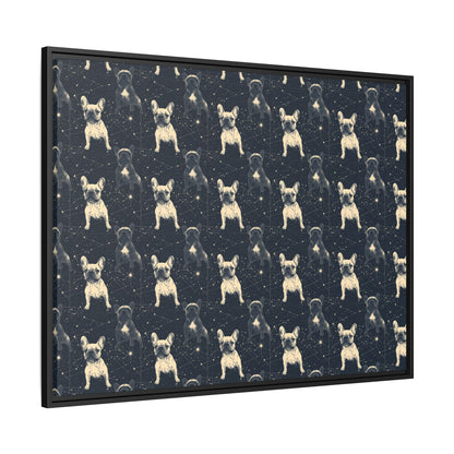 Frenchie Celestial Soar Matte Canvas, Framed