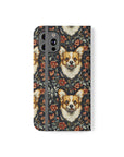 Floofy Corgi Blossom Blast Flip Cases