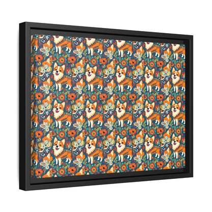 Corgi Carnival Couture Matte Canvas, Framed