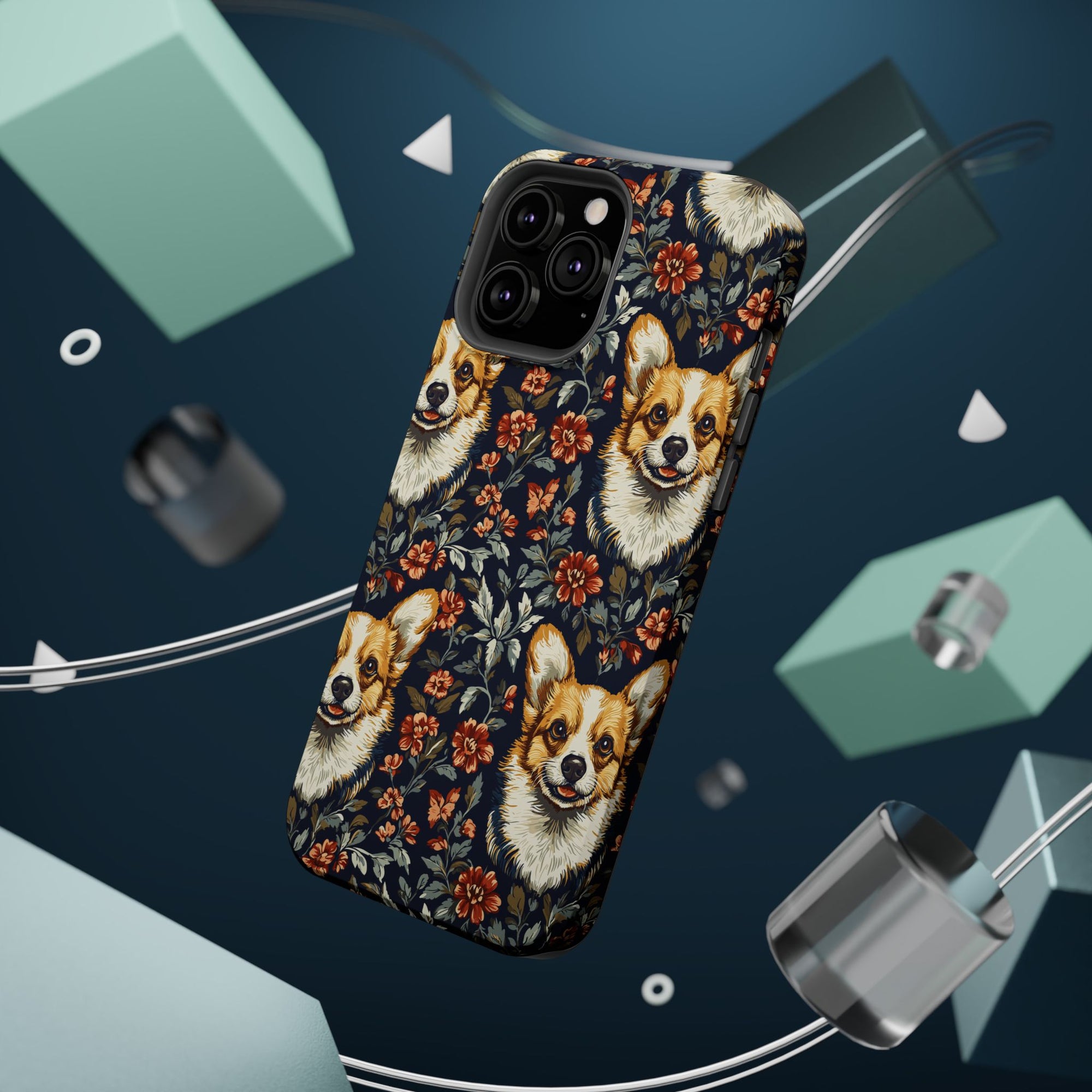 Floofy Corgi Blossom Blast Magnetic Tough Cases