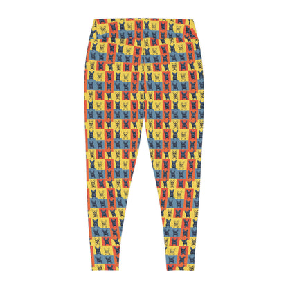 Frenchie Pop Art Pawfection Grid Plus Size Leggings