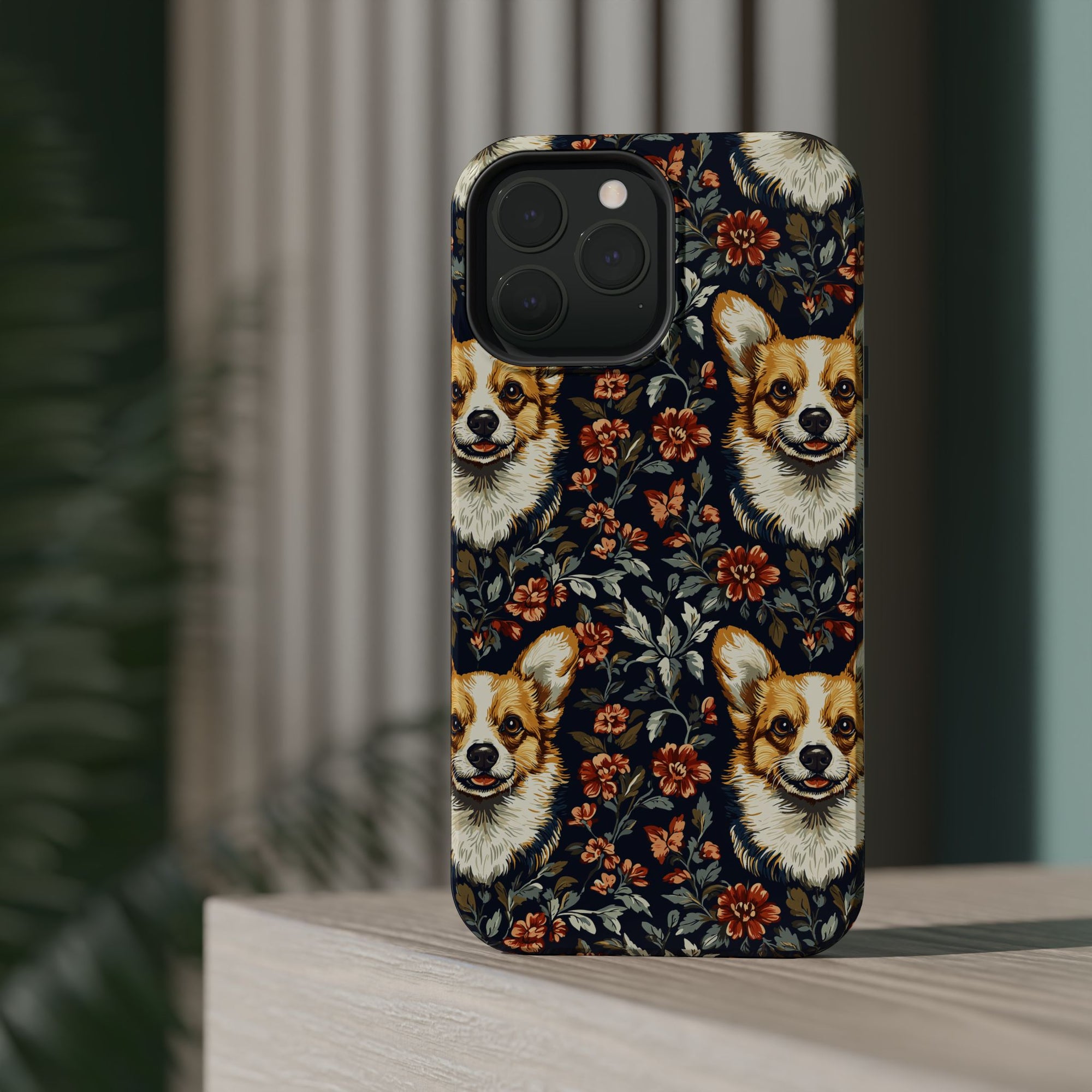 Floofy Corgi Blossom Blast Magnetic Tough Cases