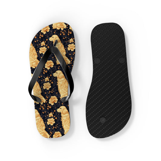 Golden Paws Floral Frenchie Flip Flops