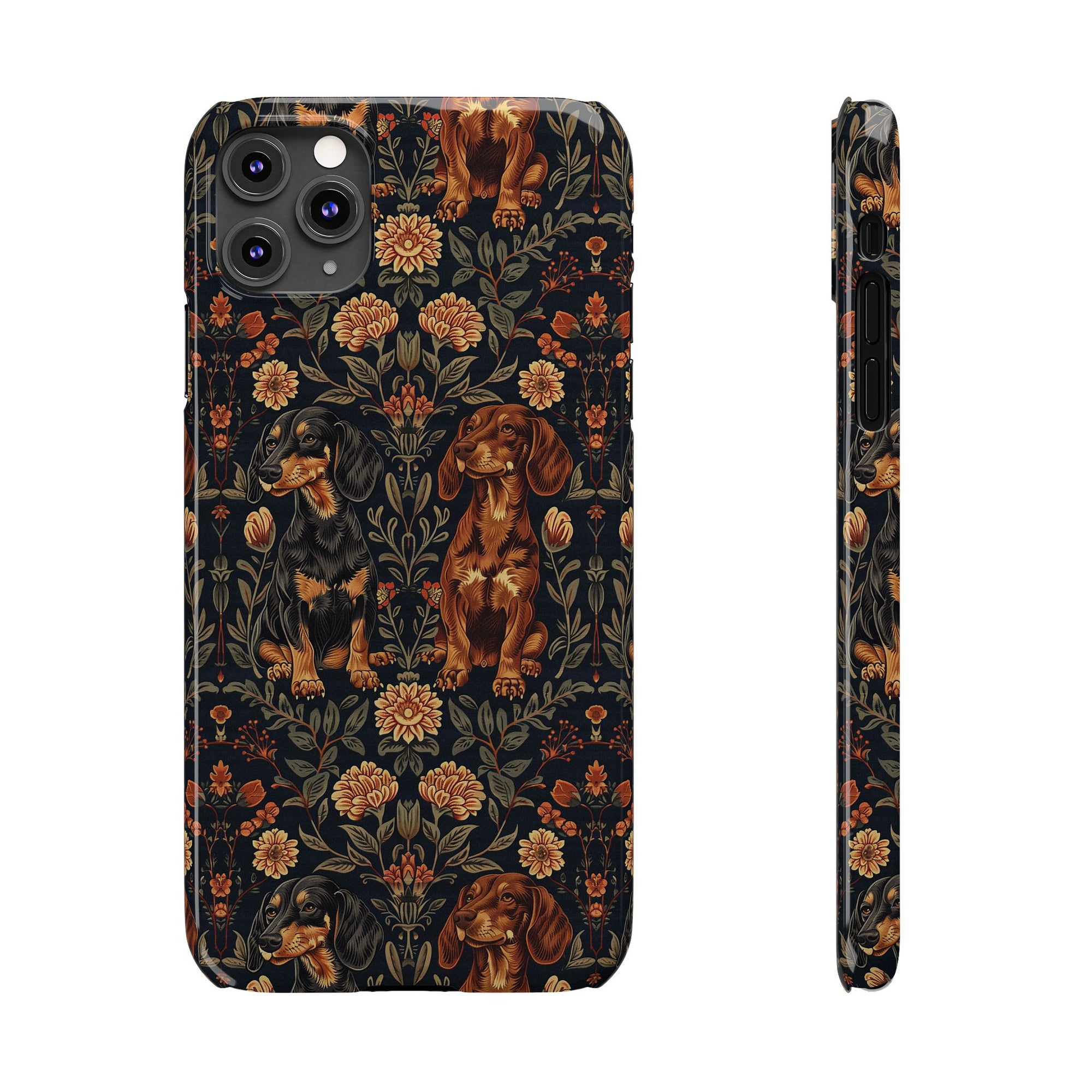 Dapper Dachshund Embroidery Elegance Slim Phone Cases