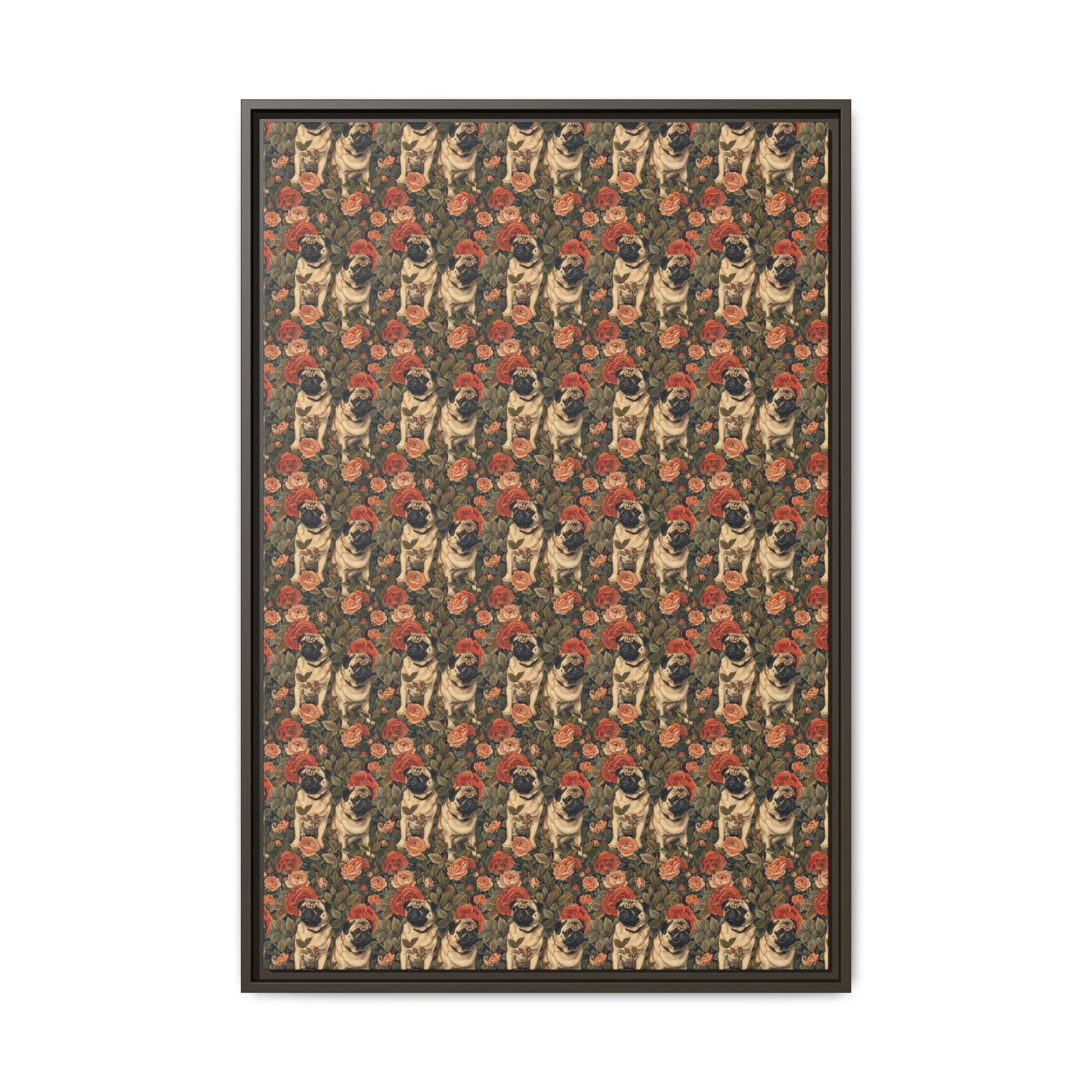 Blooming Pug Paradise Matte Canvas, Framed