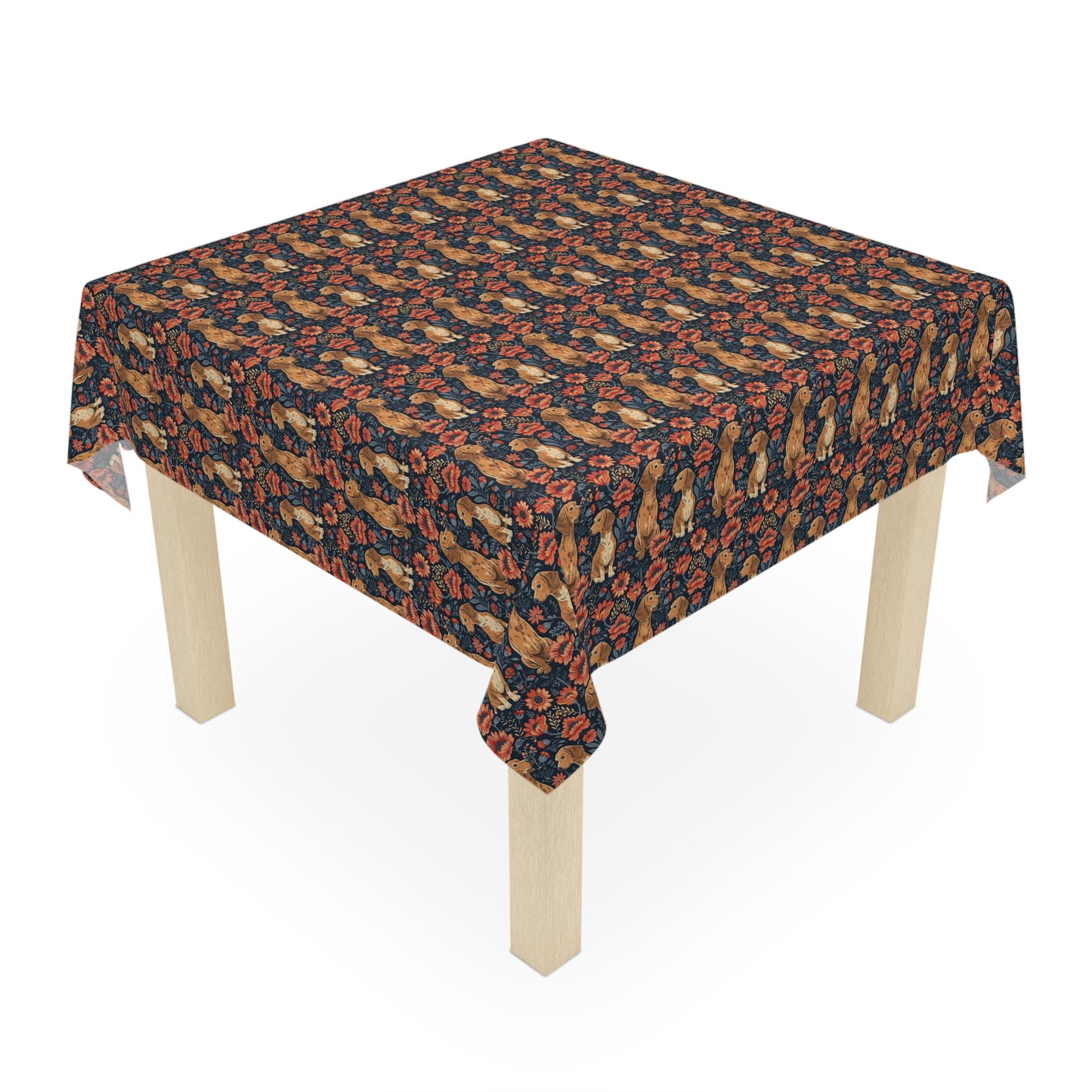 Floral Pawsome Dachsund Delight Tablecloth