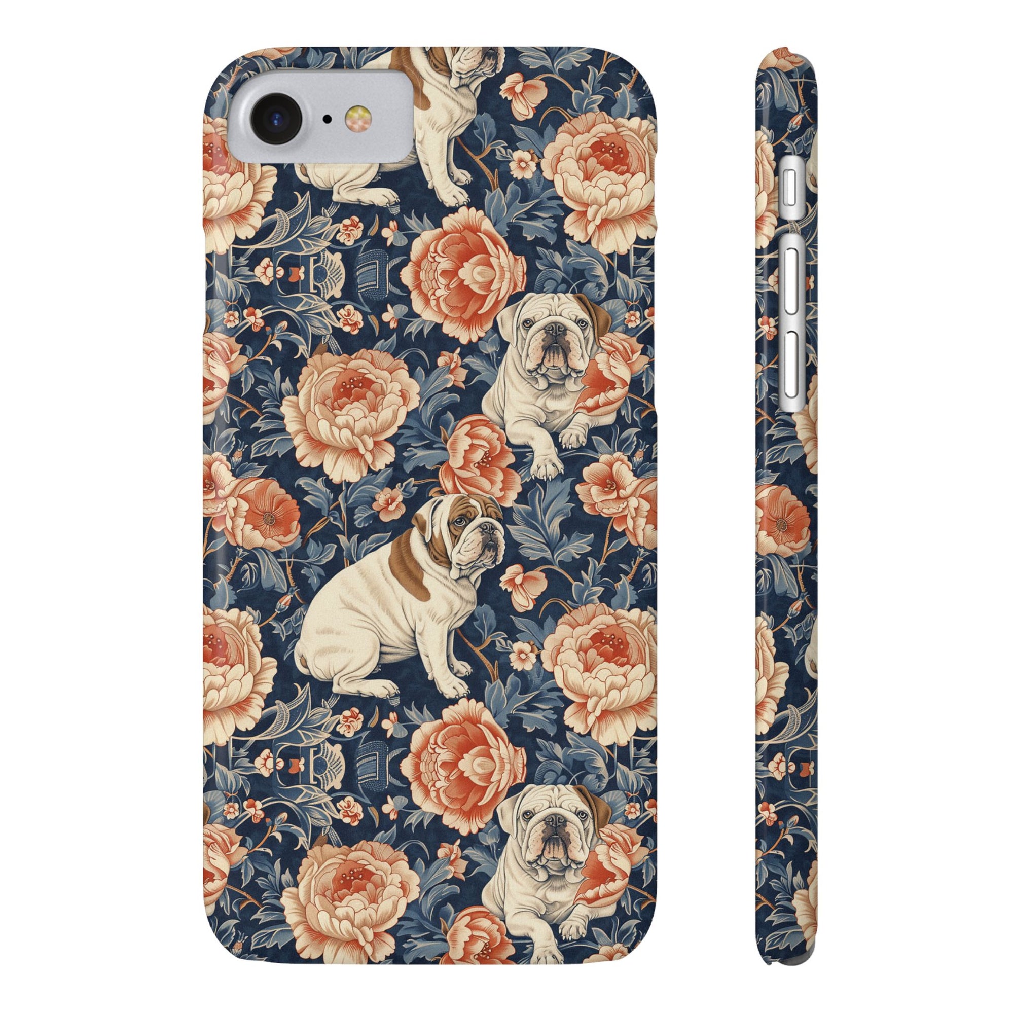 Blooming Bulldog Beauty Slim Phone Cases