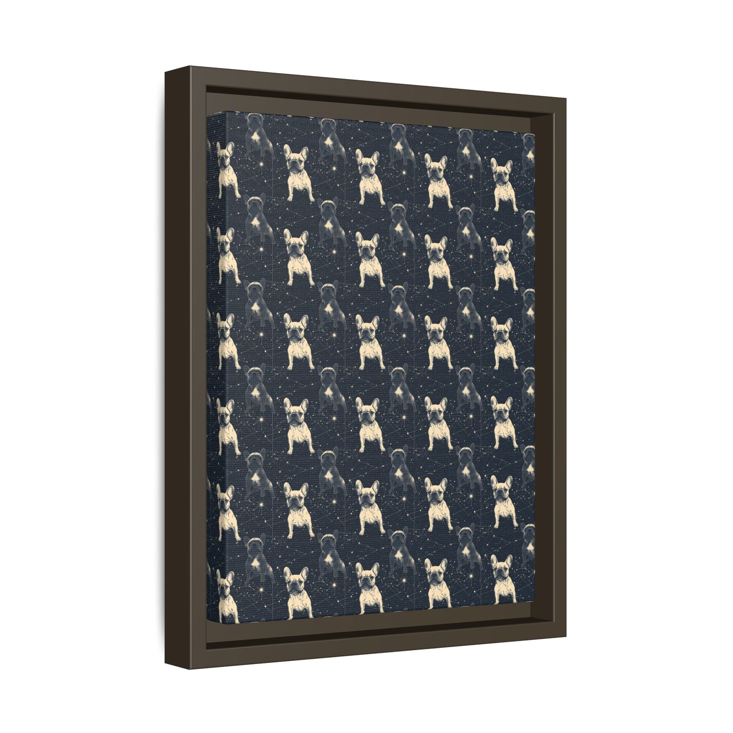 Frenchie Celestial Soar Matte Canvas, Framed