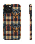 Pawsome Rottweiler Royalty Plaid Slim Phone Cases