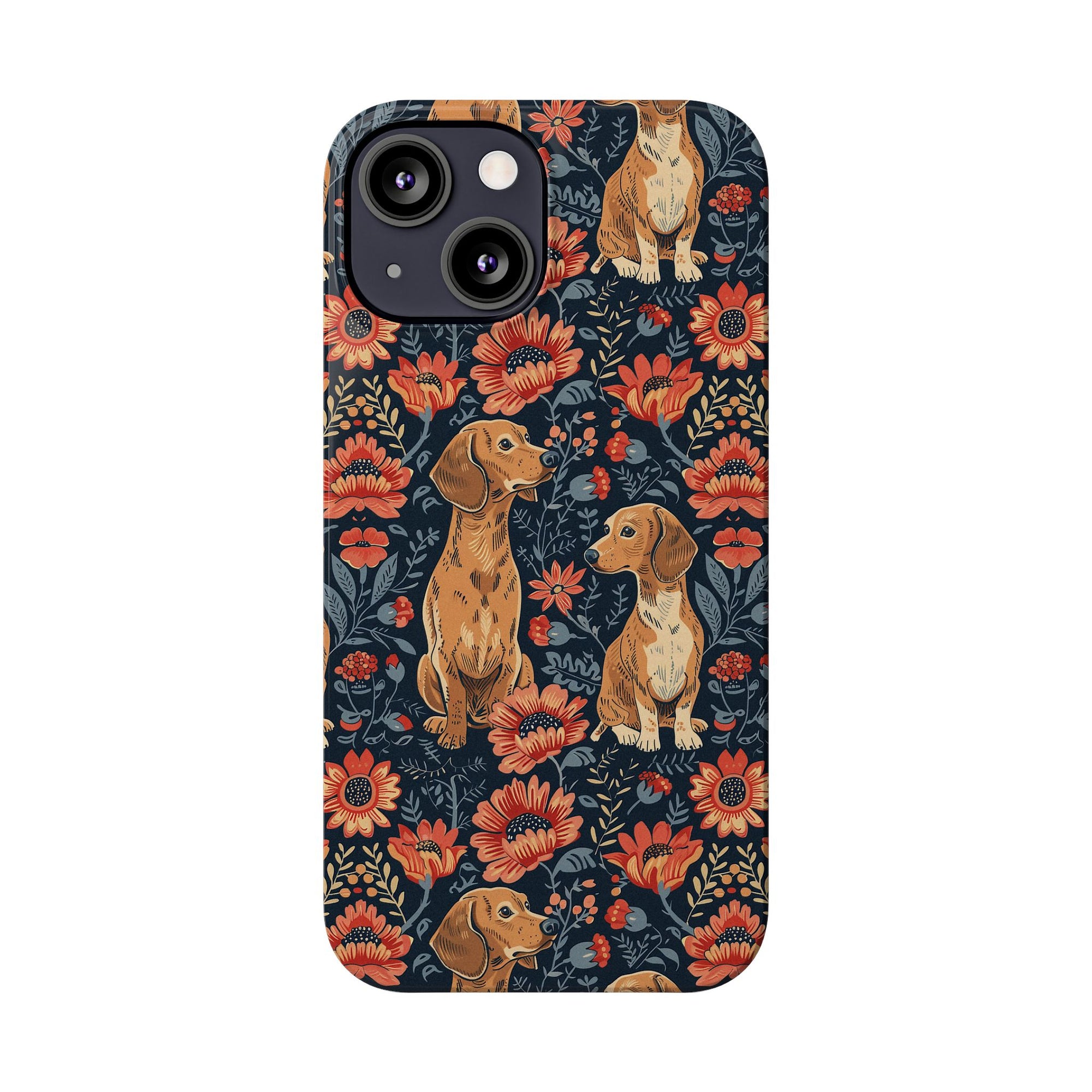 Floral Pawsome Dachsund Delight Slim Phone Cases