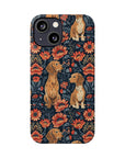 Floral Pawsome Dachsund Delight Slim Phone Cases