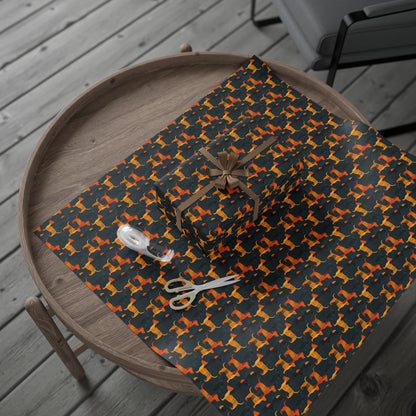 Dapper Dachshund Noir Glow Wrapping Paper