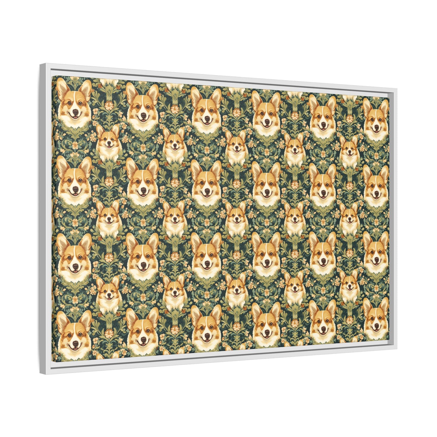 Corgi Charmz Matte Canvas, Framed