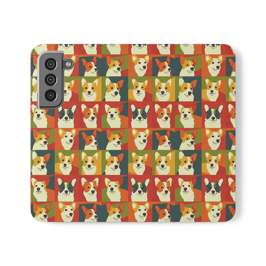 Corgi Chic Popart Pup Flip Cases