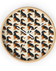 Whimsical Dachsund Dreamcatcher Wall Clock