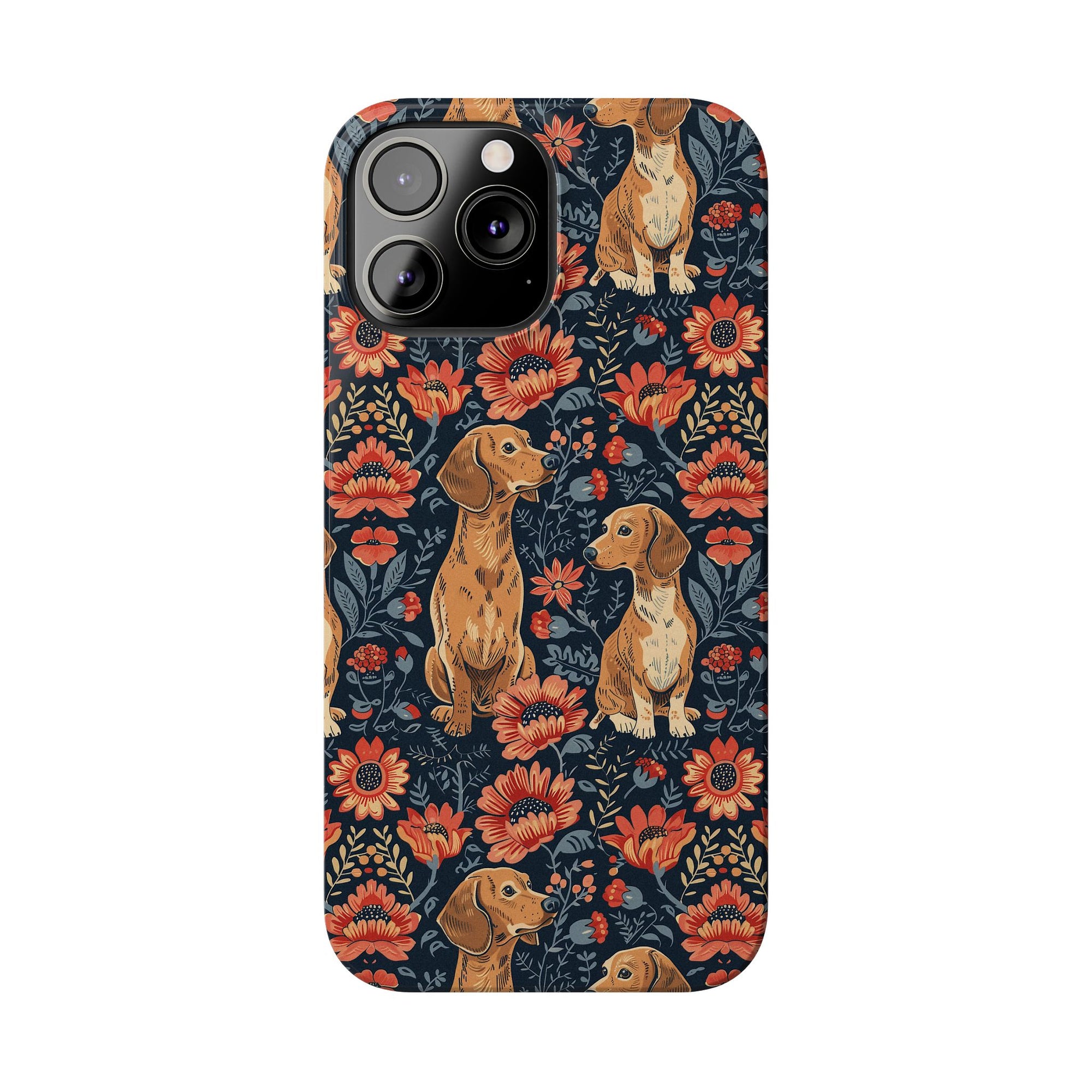 Floral Pawsome Dachsund Delight Slim Phone Cases