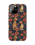 Floral Pawsome Dachsund Delight Slim Phone Cases