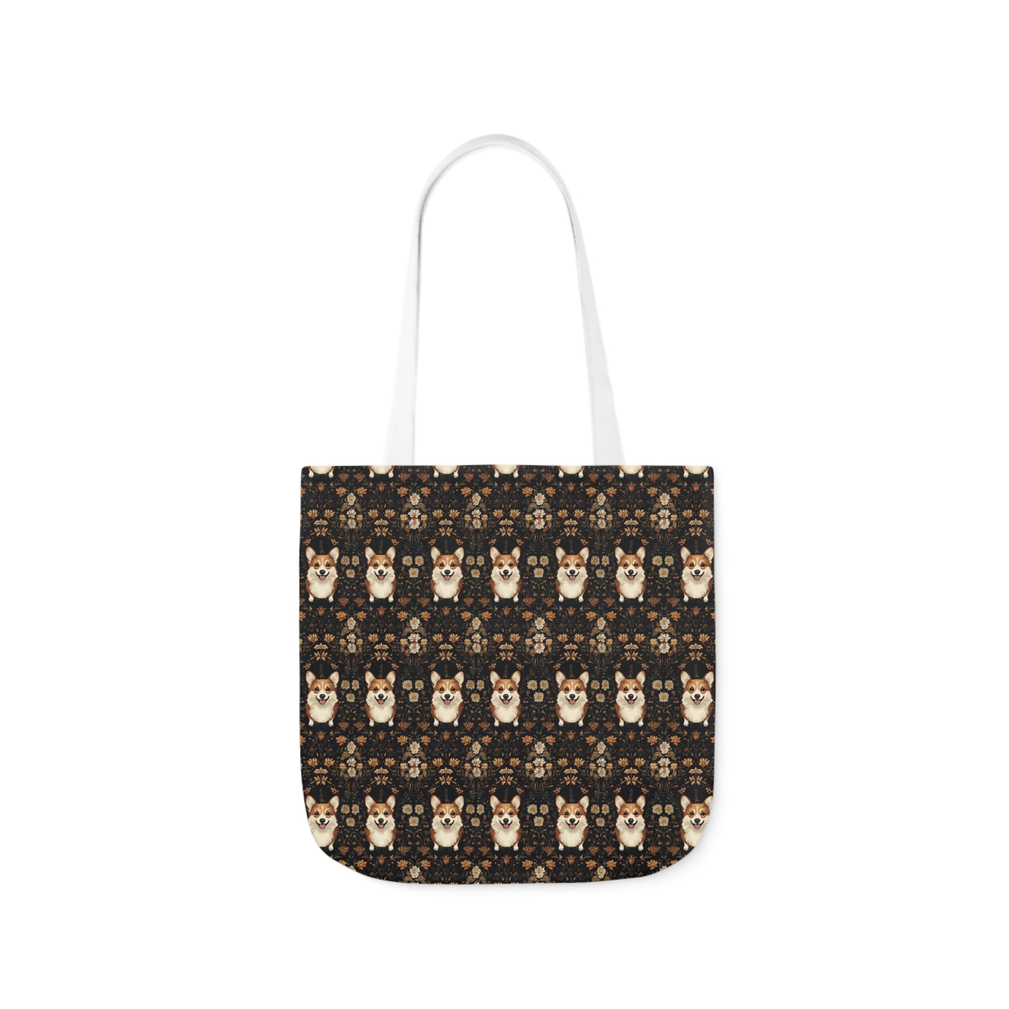 Nighttime Corgi Glow Stride Canvas Tote Bag