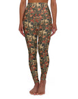 Blooming Pug Paradise High Waisted Yoga Leggings