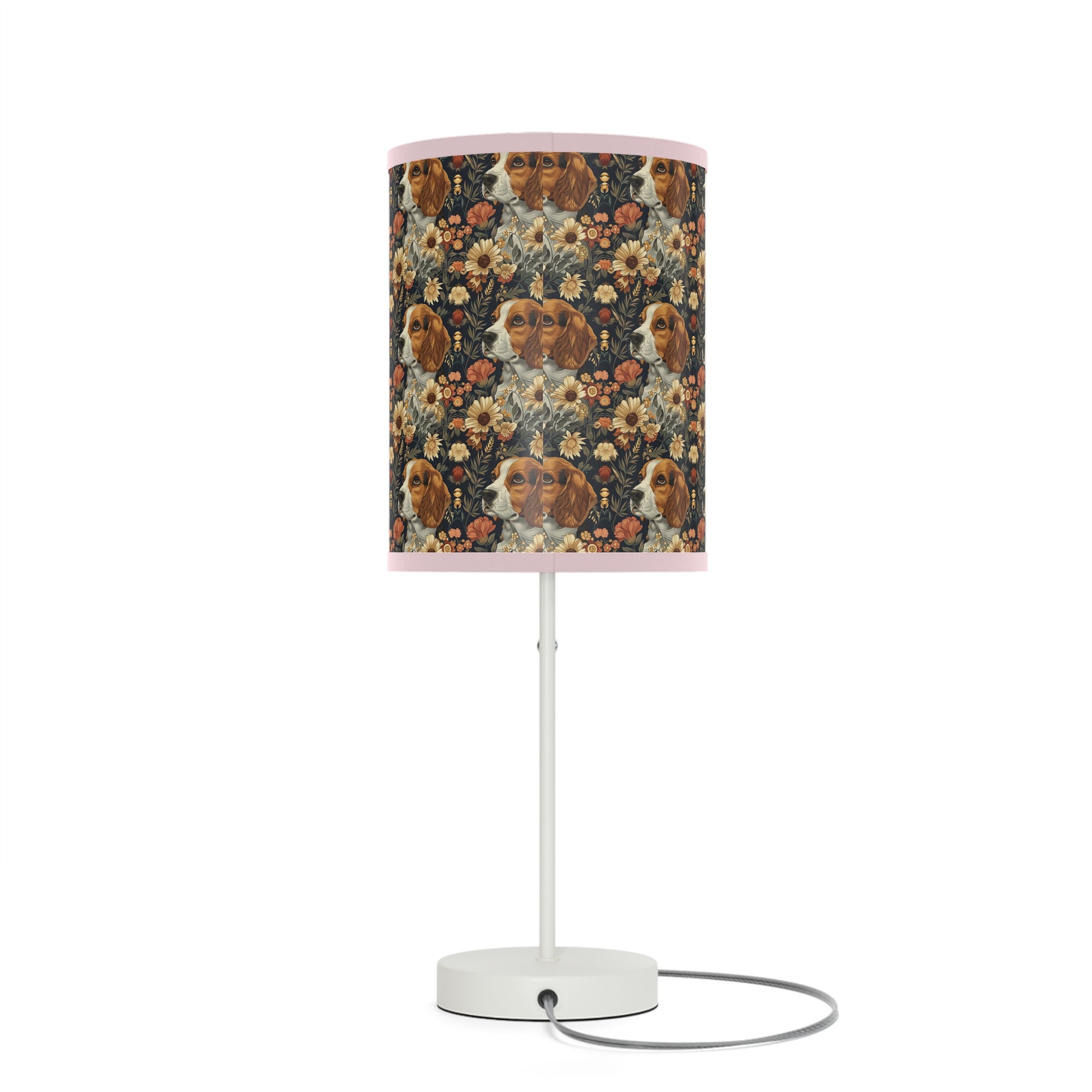 Beagle Blossoms Lamp on a Stand