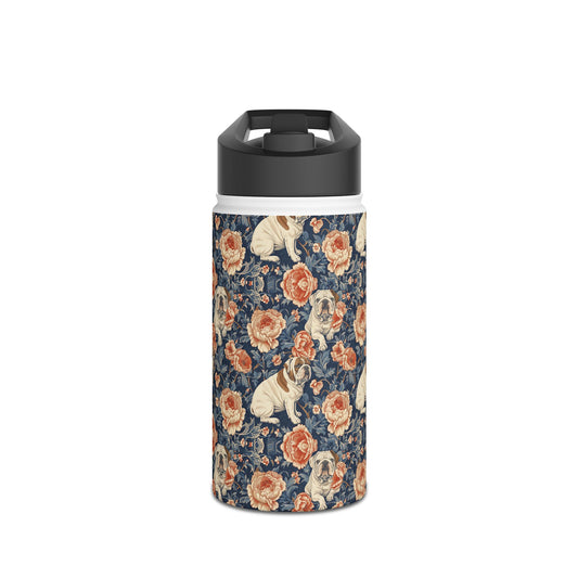 Blooming Bulldog Beauty Stainless Steel Water Bottle