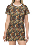 Beagle Blossoms T-Shirt Dress