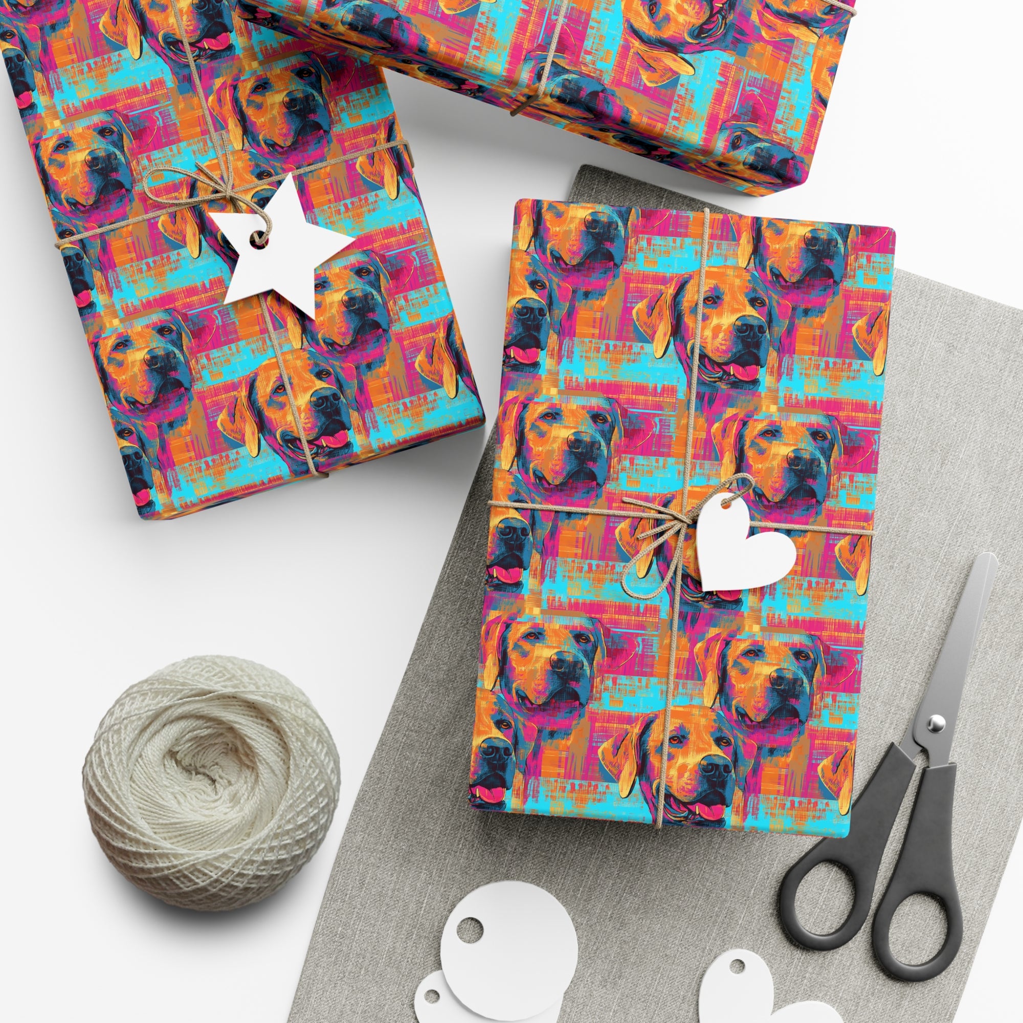 Rustic Charm Labrador Chic Gift Wrap Papers
