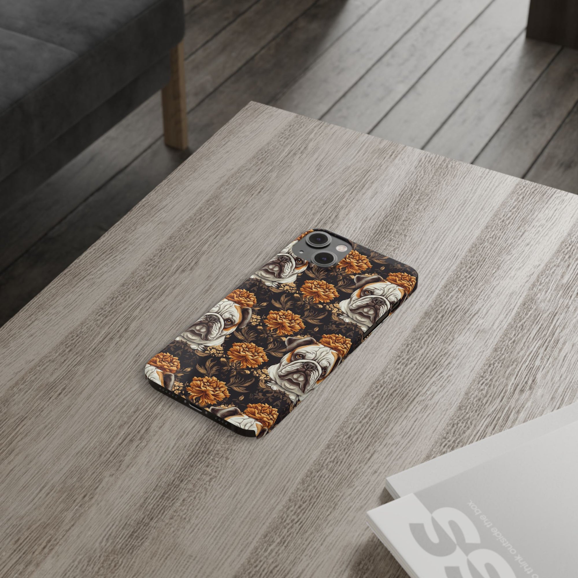 Bloomingly Bulldogistic Bouquet Slim Phone Cases