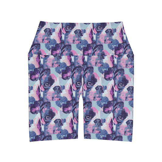 Funky Geometric Boxerista High Waisted Yoga Shorts