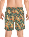 Blooming Goldie Glam Men's Mid-Length Swim Shorts