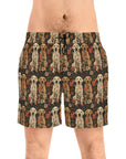 Blossoming Labradors Bouquet Men's Mid-Length Swim Shorts