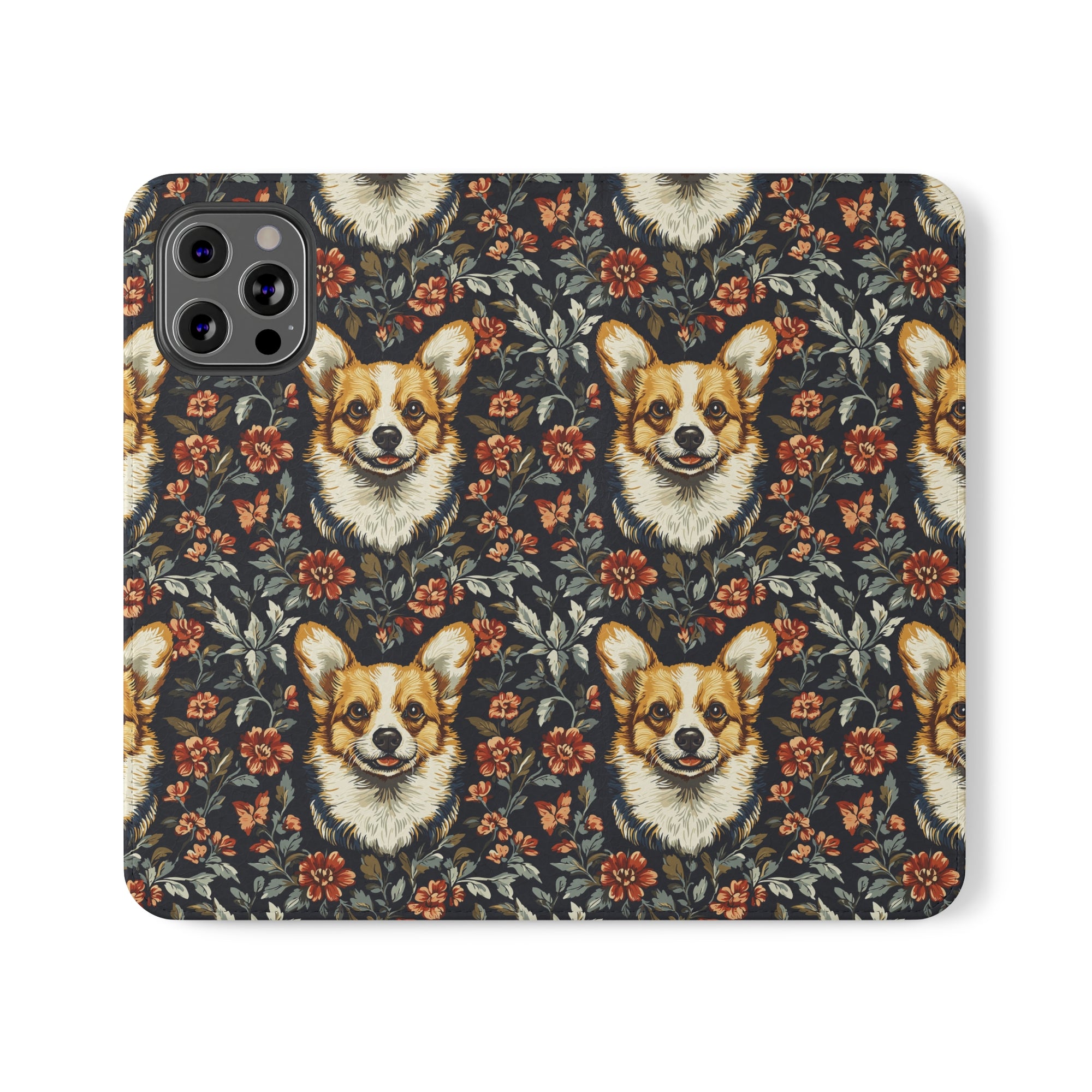 Floofy Corgi Blossom Blast Flip Cases