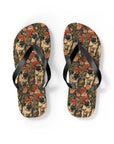 Blooming Pug Paradise Flip Flops