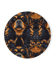 Modern Rottweiler Royalty Cork Back Coaster