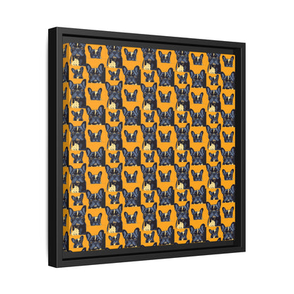 Frenchie Pawsitively Pawsome Peek-a-Boo Perfection Matte Canvas, Framed