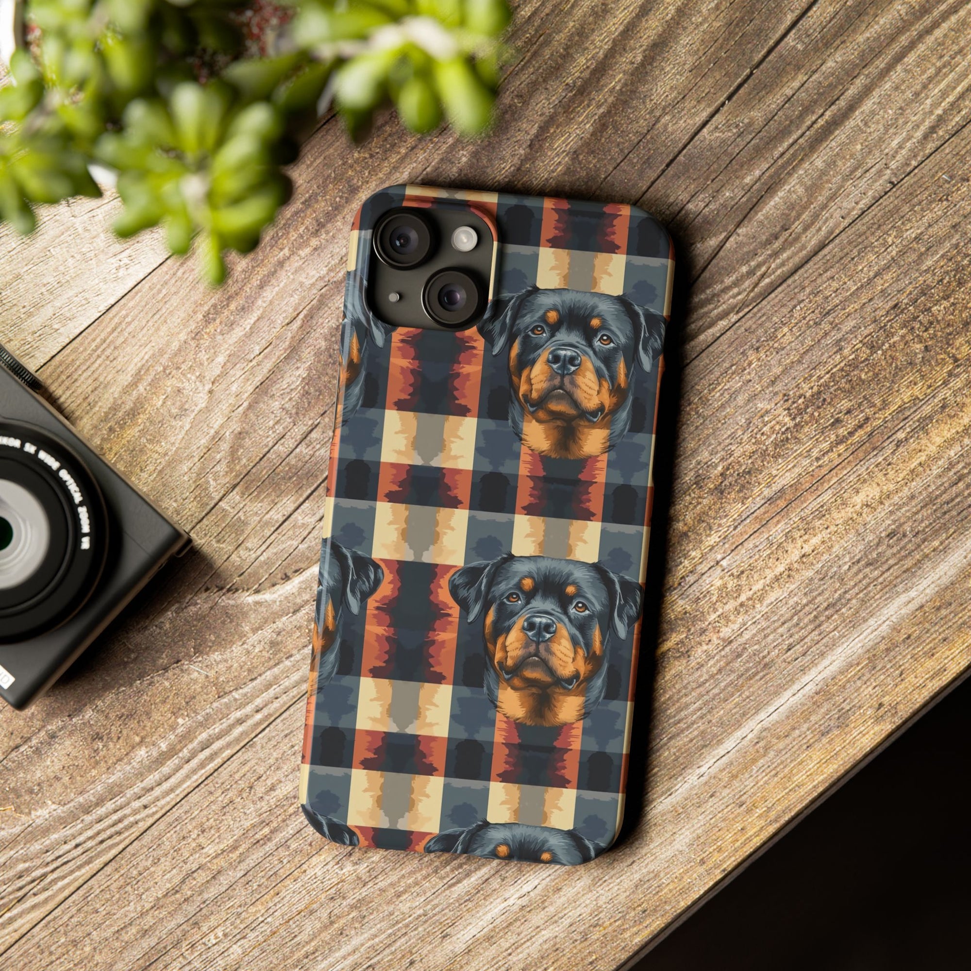 Pawsome Rottweiler Royalty Plaid Slim Phone Cases