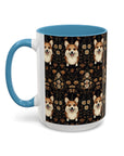 Nighttime Corgi Glow Stride Accent Coffee Mug