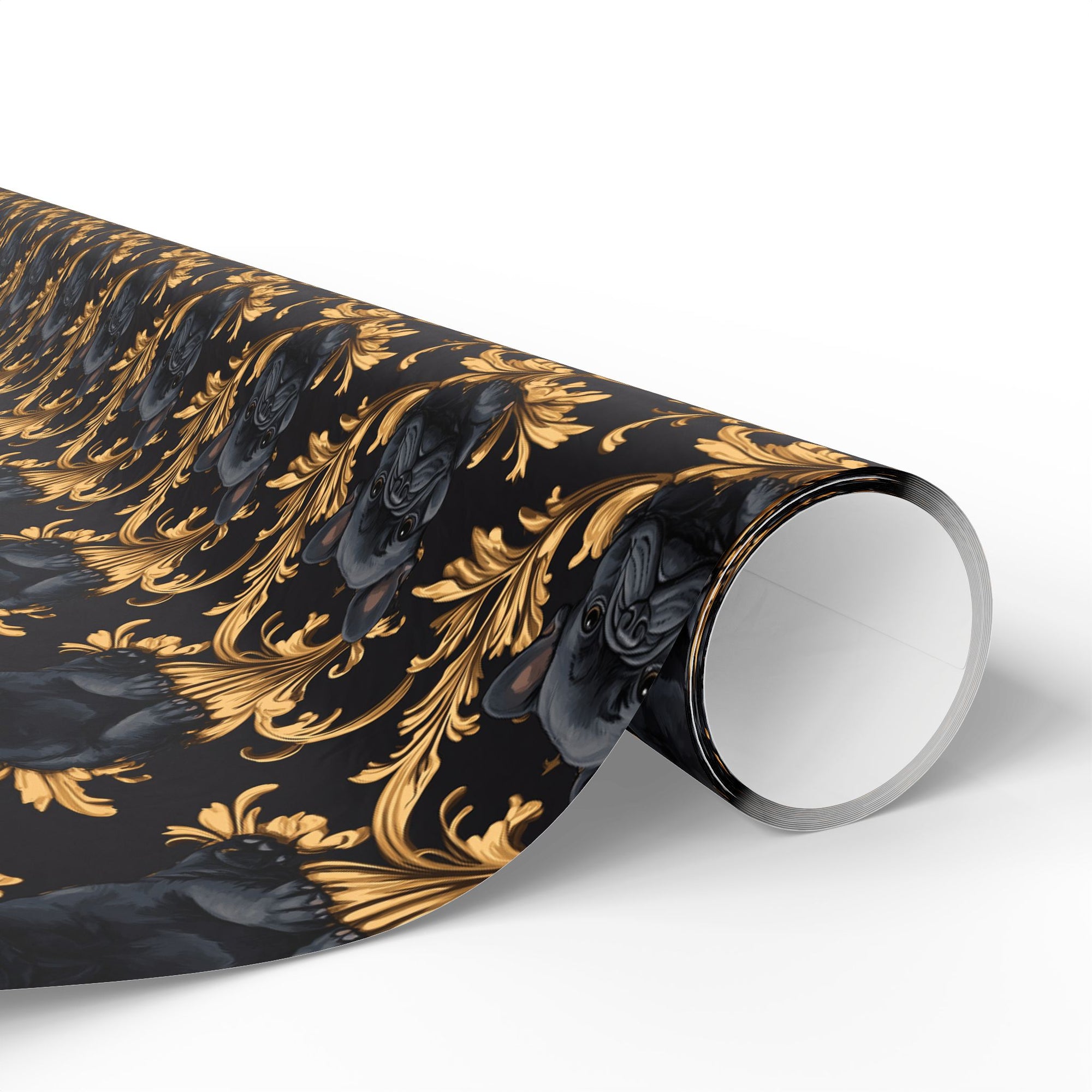 Regal Frenchie Noir Elegance Wrapping Paper