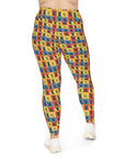 Frenchie Pop Art Pawfection Grid Plus Size Leggings