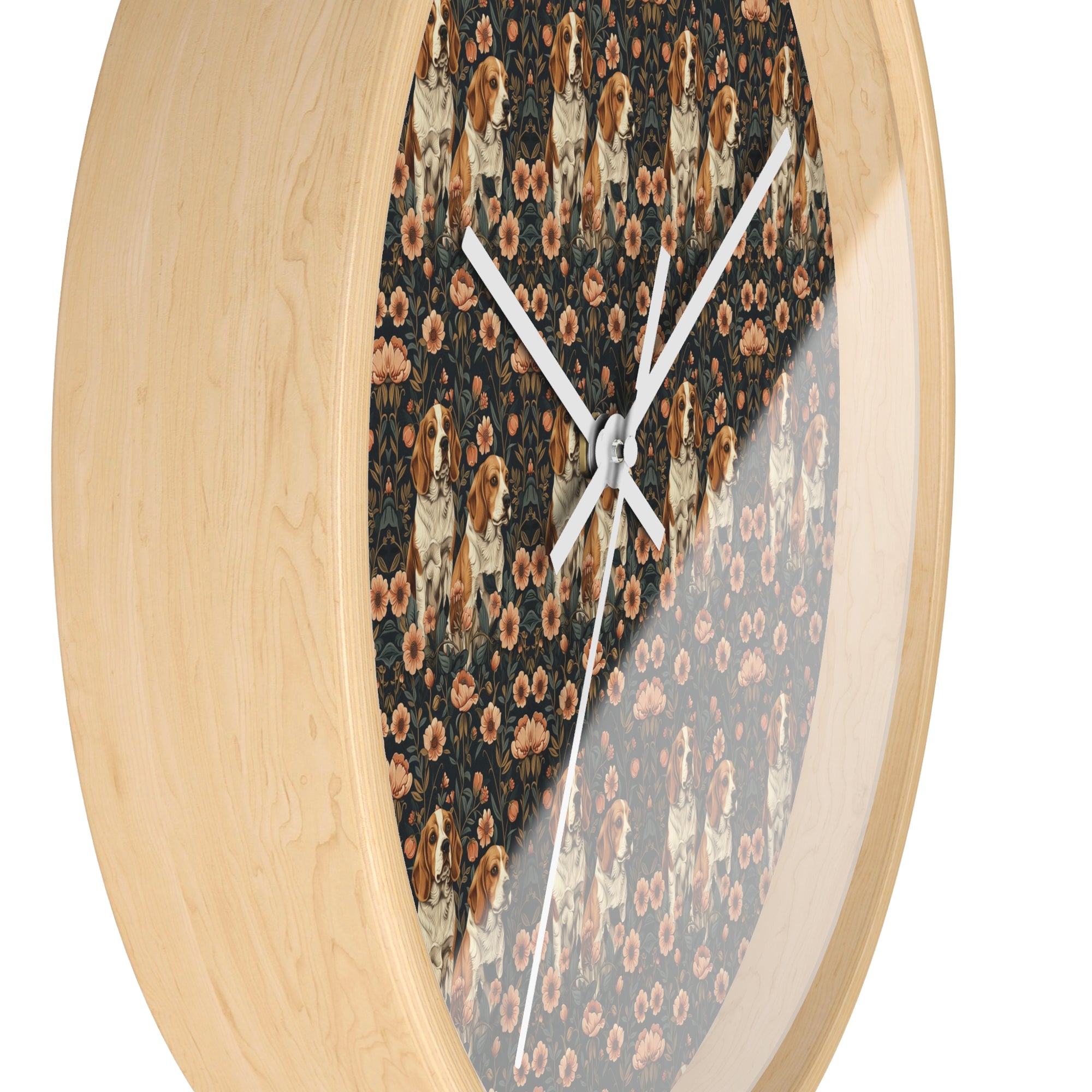 Beagle Blossom Bonanza Wall Clock